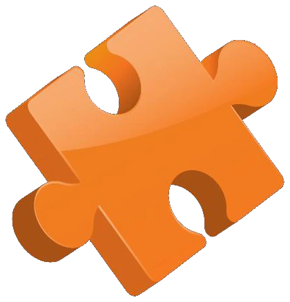 Potongan puzzle oranye